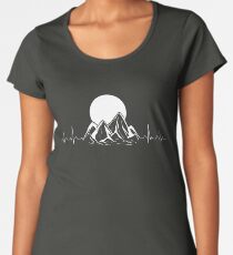 Mountain Heartbeat Hiking Hills Camping Pulse Gift Women's Premium T-Shirt