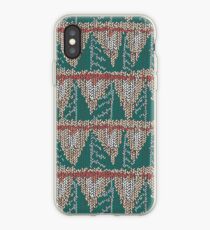 Knitted canvas with a festive pattern ornament. iPhone Case