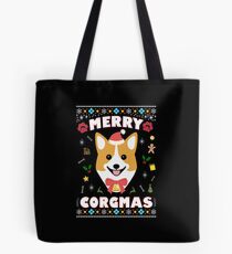 Corgi Ugly Christmas Sweater Merry Corgmas Funny Dog Lover Tote Bag