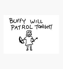 BtVS, Buffy Will Patrol Tonight, Buffy the Vampire Slayer, 90s, Hush, Joss Whedon, Giles, The Gentlemen, Once More With Feeling Photographic Print