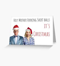 The Good Place Christmas Card, Eleanor Shellstrop, Chidi, Janet, Jason Mendoza, Michael, Vicky, Bambadjan, Tahani, Meme greeting cards Greeting Card