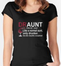 Womens Funny Drunk Aunt Definition DRAUNT T-shirt For Auntie Women's Fitted Scoop T-Shirt