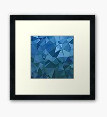 Blue Polygonal Background. Rumpled Triangular Pattern Framed Print
