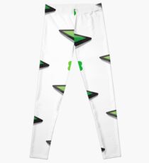 Four- leaf clover - Irish shamrock St Patrick s Day symbol. Green glass clover on white background Leggings