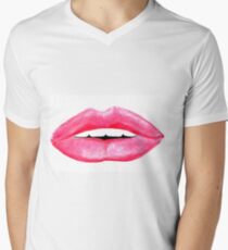 Oil Pastel Lippy Lips Men's V-Neck T-Shirt