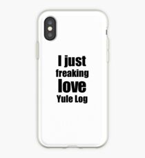Yule Log Lover Gift I Love Dessert Funny Foodie iPhone-Hülle & Cover