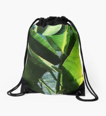 Tropical Banana Leaf Paradise Drawstring Bag