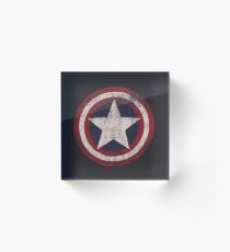 Amerika-Held-Schild-USA-Flagge Acrylblock