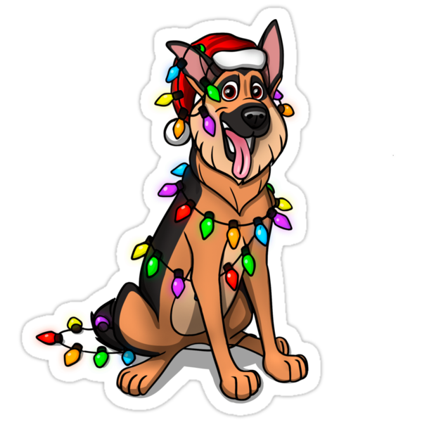 &quot;German Shepherd Merry Christmas&quot; Stickers by polygrafix | Redbubble