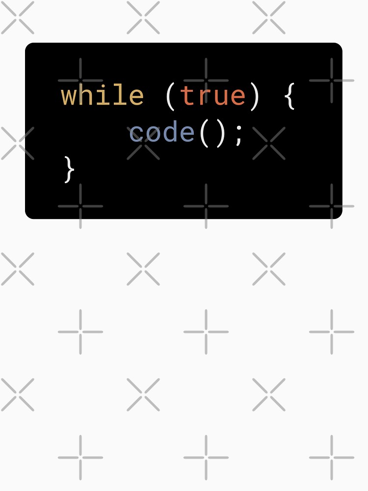 JavaScript - While True Code (with background) by developer-gifts