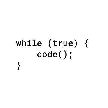 Artwork thumbnail, JavaScript - While True Code (Inverted) by developer-gifts