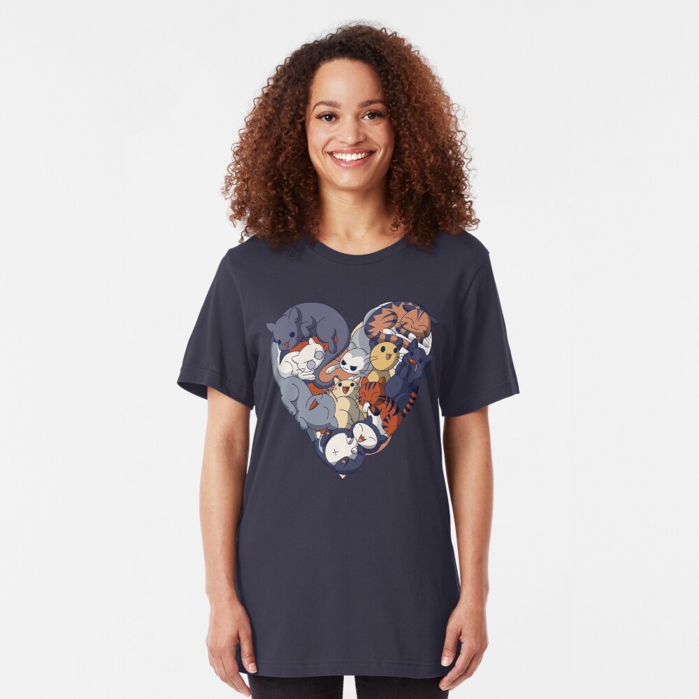 Cat Heart Slim Fit T-Shirt
