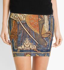 ST.MICHAEL ARCHANGEL WITH DRAGON Antique Tapestry Mini Skirt