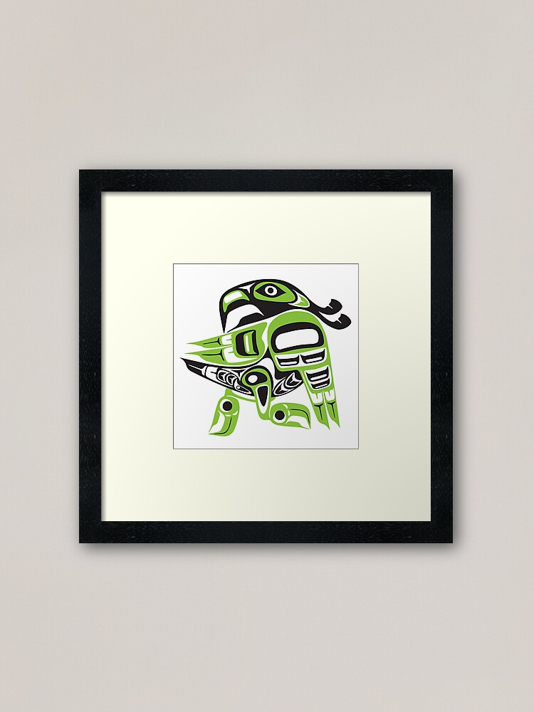 Alternate view of dancing green bird Framed Art Print