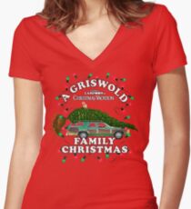 National Lampoon's - Christmas Tree Car Women's Fitted V-Neck T-Shirt