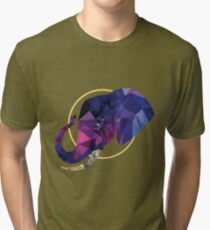 Low Poly Art Elephant dark - Gift Idea Tri-blend T-Shirt