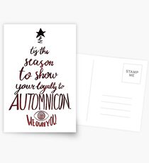 Automnicon Red on White Postcards
