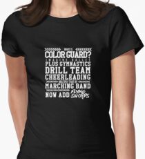 Color Guard Flying Swords Sabre Gymnastics Colorguard Shirt Women's Fitted T-Shirt