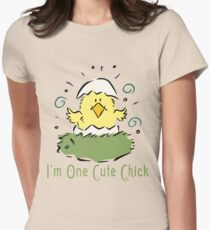 Easter Chick "I'm One Cute Chick" Women's Fitted T-Shirt