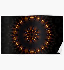 Dark Orange Mysterious Mandala Poster