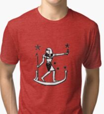 #osiris #orion #blackandwhite #standing #clipart #arm #illustration #symbol #sketch #vector #justice #cross #sword #chalkout #people #males #jointbodypart #thehumanbody #inarow #men #realpeople Tri-blend T-Shirt