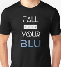 BLU weißer Text Slim Fit T-Shirt