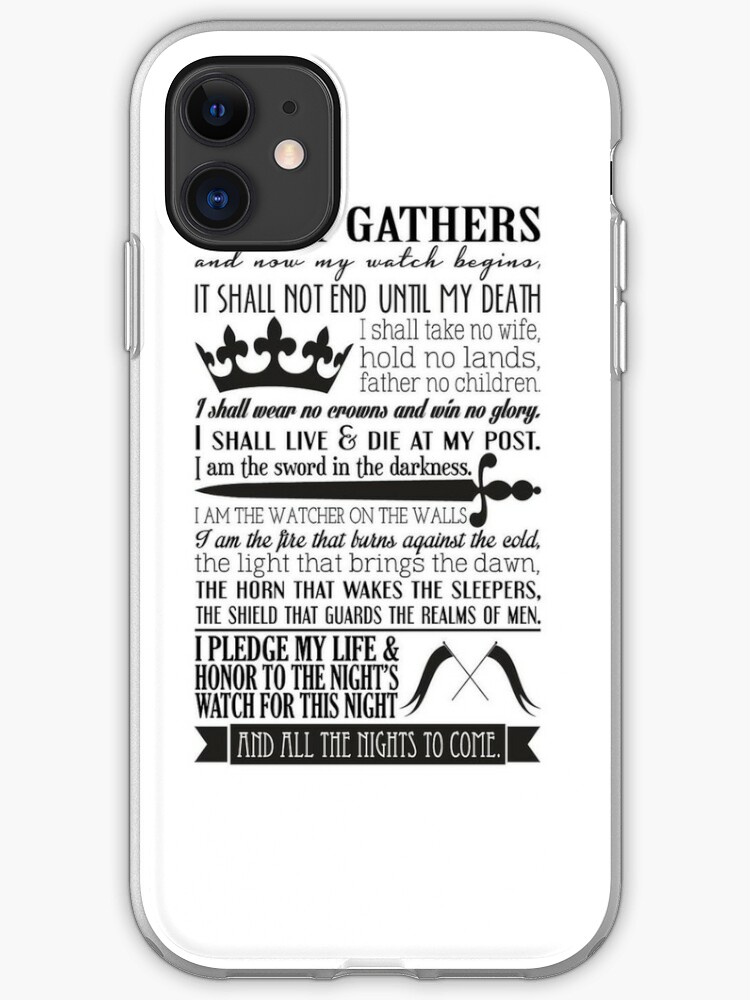 Game Of Thrones Nights Watch Oath Iphone Case Cover By