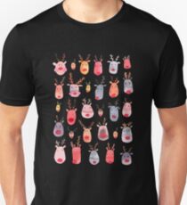 Reindeers - Animal cuteness - Winter watercolor pattern - Rudolph Unisex T-Shirt