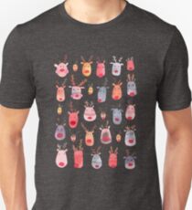 Reindeers - Animal cuteness - Winter watercolor pattern - Rudolph Unisex T-Shirt