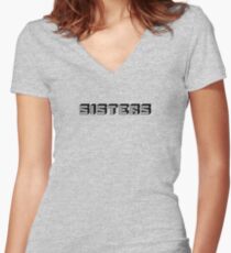 sisters blocks Women's Fitted V-Neck T-Shirt