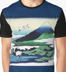 Umegawa in Sagami Cranes and Mount Fuji Graphic T-Shirt