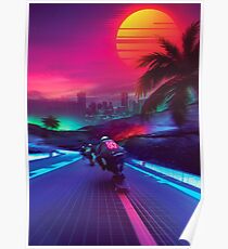 Póster Synthwave Midnight Outrun