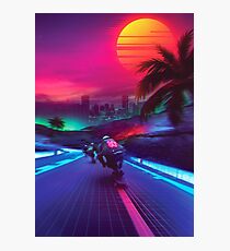 Synthwave Mitternacht Outrun Fotodruck