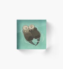 Significant Otters - Otters Holding Hands Acrylic Block