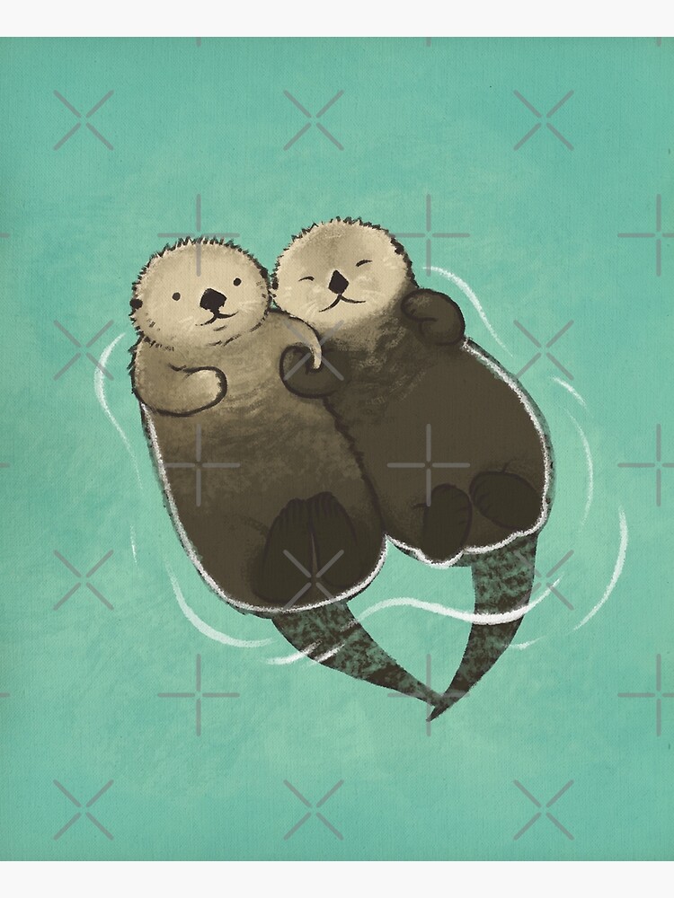Significant Otters - Otters Holding Hands by StudioMarimo