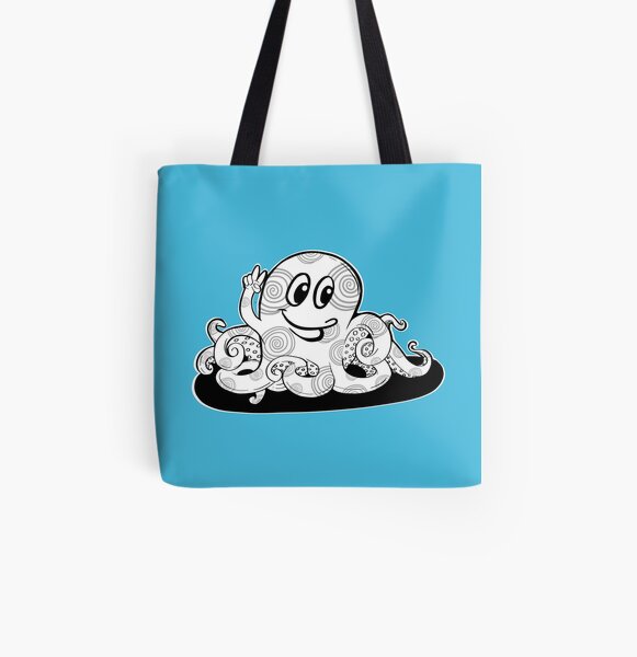 Just Add Colour - Happy Octopus All Over Print Tote Bag