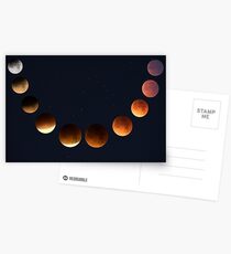 The Stages of The Moon in Space Postcards
