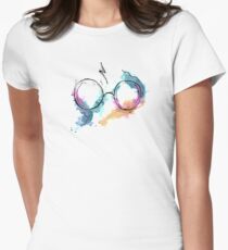 Glasses and Scar Women's Fitted T-Shirt