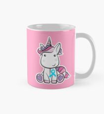 Light Blue Ribbon Unicorn - Prostate Cancer Awareness - Cancer Support Kids Mug
