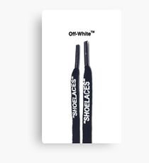 Off White Shoe Laces Black with White Canvas Print