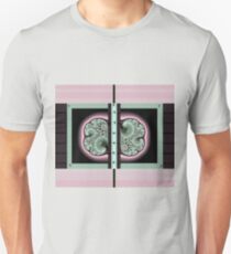3D FRACTALS, MINT GREEN, PINK and BLACK, ART printed decor and gifts Unisex T-Shirt
