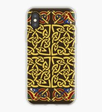Gold Knotwork Squares and Hounds Border iPhone Case