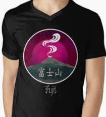Fuji Volcano Symbol Japanese Chinese Kanji Character Caligraphy Deisign Men's V-Neck T-Shirt