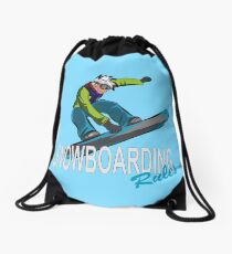 Snowboard Rules Winter Snowboarding Drawstring Bag