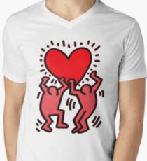 Keith Haring Men's V-Neck T-Shirt