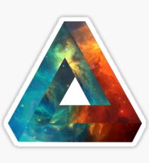 Abstract Geometry: Penrose Nebula (Fire Red/Orange/Blue) Sticker