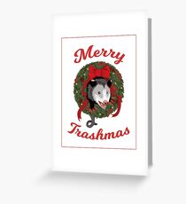 Weihnachts-Opossum-Kranz Lustige Weihnachtsstrickjacke Grußkarte