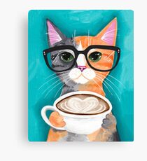 Kitten's Latte of Love Canvas Print