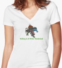 Walking in a wither wonderland Women's Fitted V-Neck T-Shirt