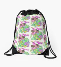 Princess and Blueberry Drawstring Bag